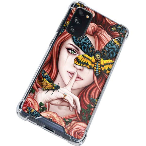 Gothic Woman and Death Moth Butterflies by Sarah Richter Galaxy S20 FE Clear Case